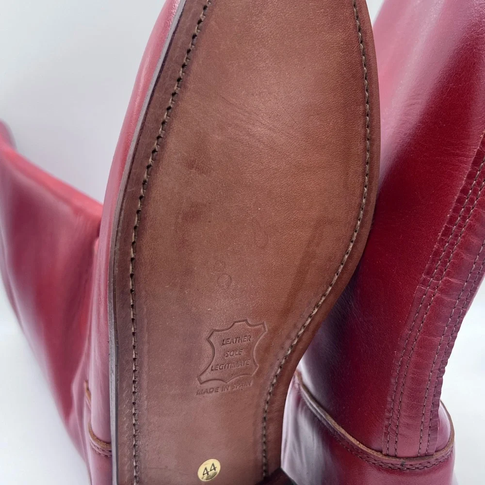 red‎ spanish riding boots size 44 leather sole legitimate